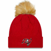 Tampa Bay Buccaneers New Era Women's Snowy Cuffed Knit Hat with Pom Red