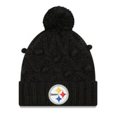 Pittsburgh Steelers New Era Women's Toasty Cuffed Knit Hat with Pom Black
