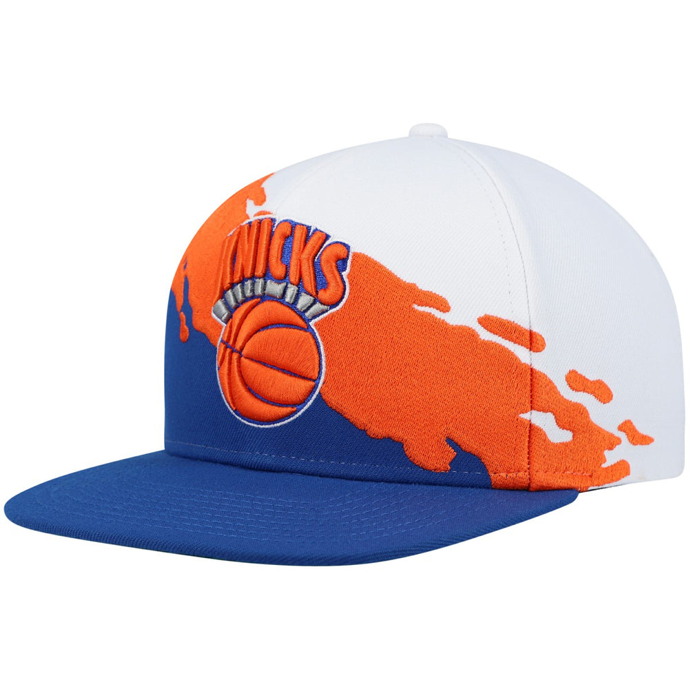 New York Knicks Hardwood Classics Paintbrush Snapback Hat White/Blue