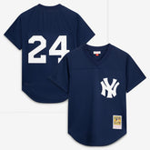 MLB Rickey Henderson New York Yankees Mitchell & Ness Cooperstown Collection Mesh Batting Practice Button-Up Jersey - Navy