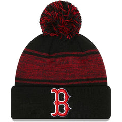 Boston Red Sox New Era Chilled Cuffed Knit Hat with Pom - Black Hats