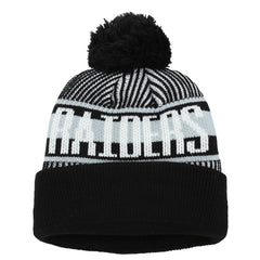 Las Vegas Raiders New Era Youth Striped Cuffed Knit Hat with Pom Black