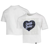 Colorado Rockies New Era Girls Youth Flip Sequin Heart Crop Top - White Tops