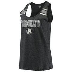 Brooklyn Nets Women's Scoop-Neck Racerback Tank Top Heathered Black