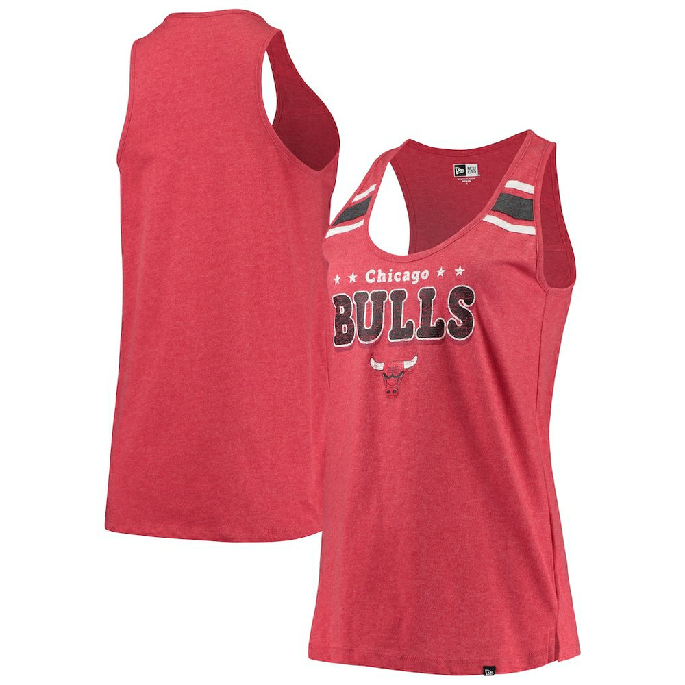 Chicago Bulls Women's Scoop-Neck Racerback Tank Top Heathered Red