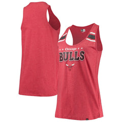 Chicago Bulls Women's Scoop-Neck Racerback Tank Top Heathered Red