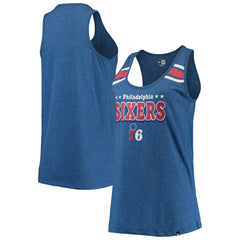 Philadelphia 76ers Women's Scoop-Neck Racerback Tank Top Heathered Royal