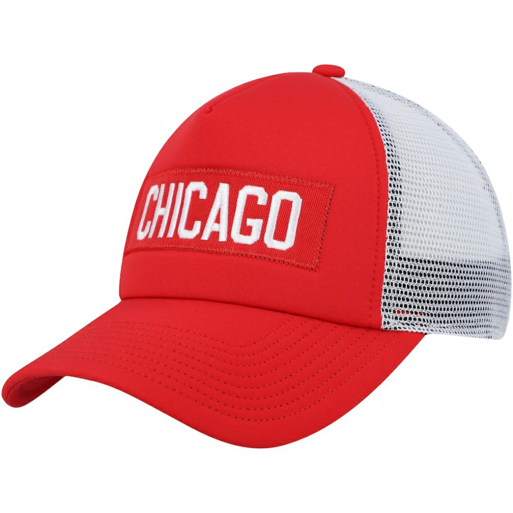 NHL Chicago Blackhawks adidas Team Plate Trucker Snapback Hat - Red/White