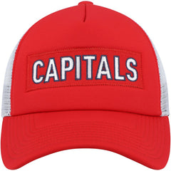 NHL Washington Capitals adidas Team Plate Trucker Snapback Hat - Red/White