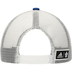 NHL Toronto Maple Leafs adidas Team Plate Trucker Snapback Hat - Blue/White