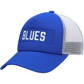 NHL St. Louis Blues adidas Team Plate Trucker Snapback Hat - Blue/White