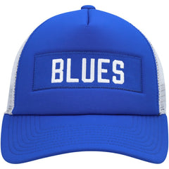 NHL St. Louis Blues adidas Team Plate Trucker Snapback Hat - Blue/White