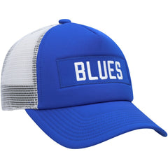 NHL St. Louis Blues adidas Team Plate Trucker Snapback Hat - Blue/White