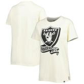 Las Vegas Raiders New Era Women's Chrome Sideline T-Shirt Cream