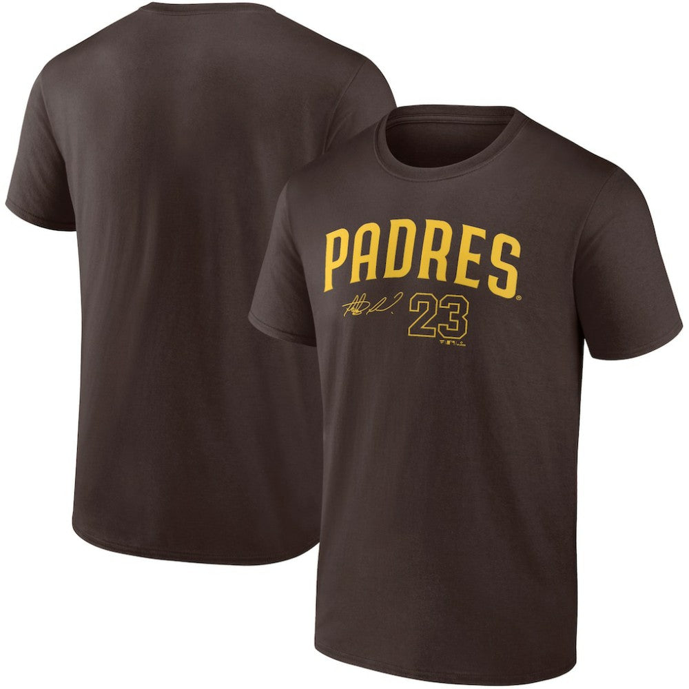 Fernando Tatis Jr. San Diego Padres Fanatics Player Name & Number T-Shirt - Brown T-shirts