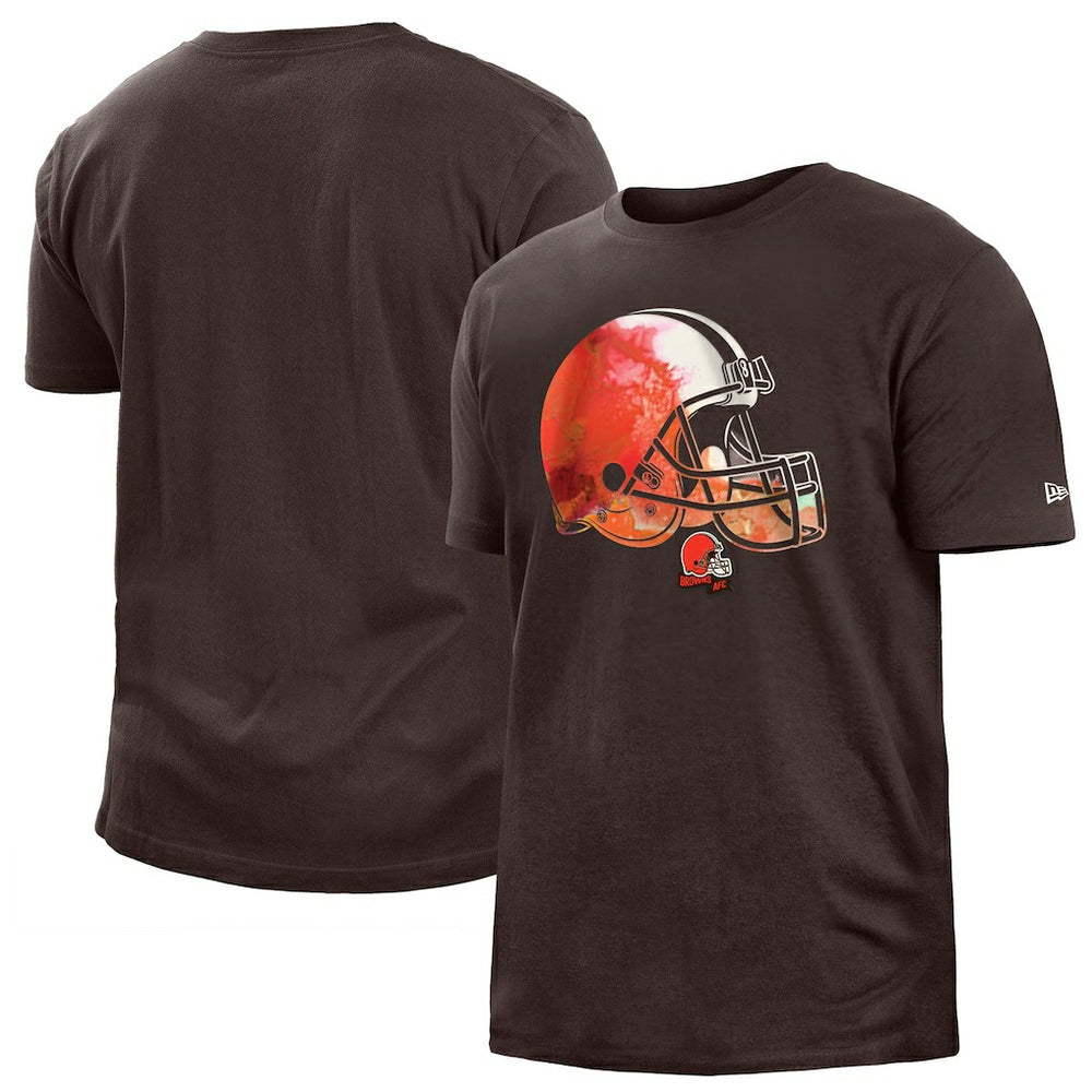 Cleveland Browns New Era 2022 Sideline Ink Dye T-Shirt Brown