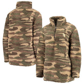 NHL Seattle Kraken G-III Sports by Carl Banks Women's Sherpa Quarter-Zip Jacket - Camo