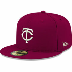 Minnesota Twins New Era White Logo 59FIFTY Fitted Hat - Cardinal Hats