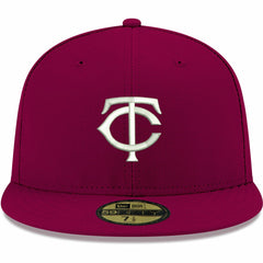 Minnesota Twins New Era White Logo 59FIFTY Fitted Hat - Cardinal Hats