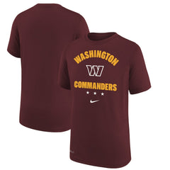 Washington Commanders Youth Team Athletic Performance T-Shirt Burgundy