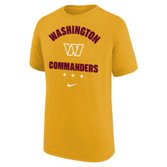 Washington Commanders Youth Team Athletic Performance T-Shirt Gold