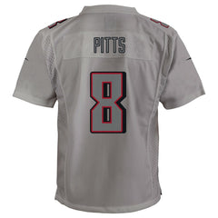 NFL Kyle Pitts Atlanta Falcons Youth Atmosphere Game Jersey - Gray