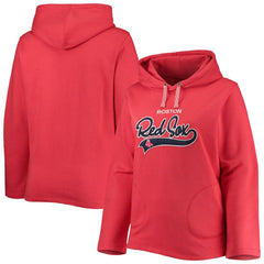 Boston Red Sox Soft as a Grape Women's Plus Size Side Split Pullover Hoodie - Red Hoodies