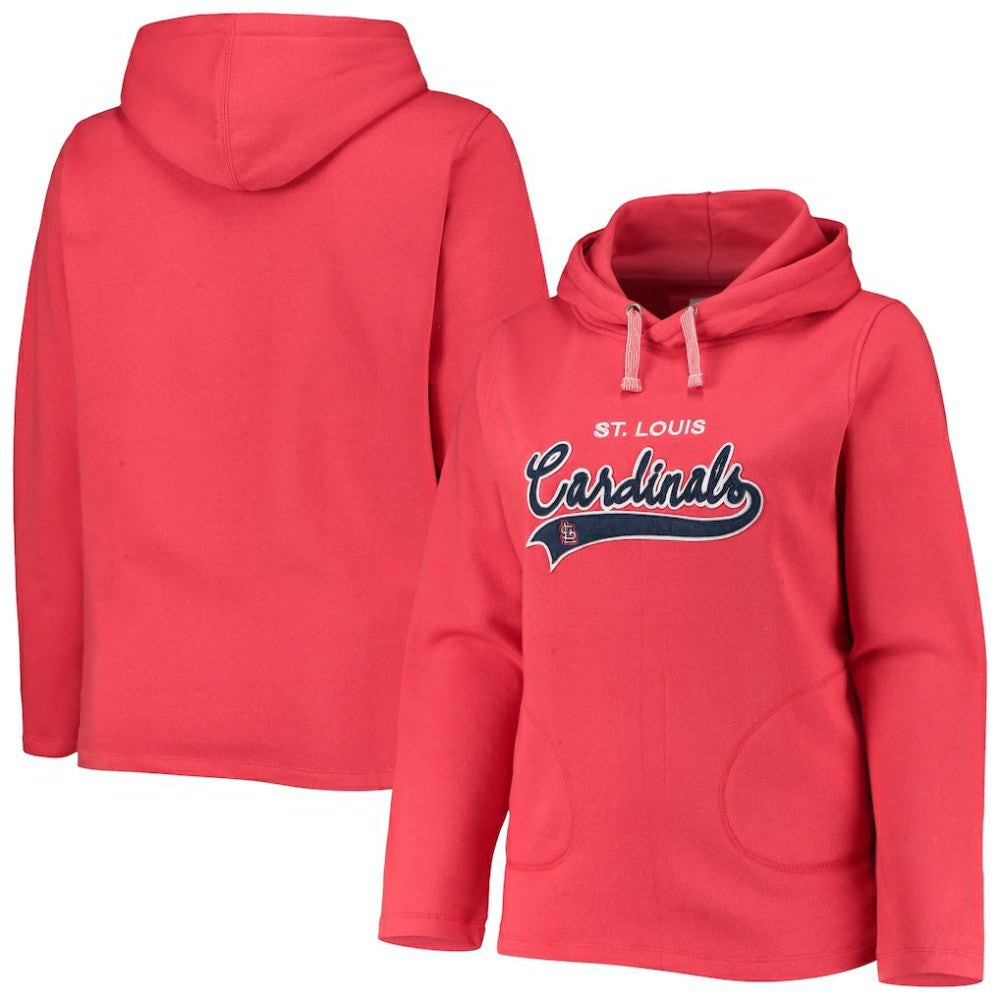St. Louis Cardinals Soft as a Grape Women's Plus Size Side Split Pullover Hoodie - Red Hoodies