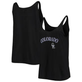 Colorado Rockies Soft as a Grape Women's Slouchy Tank Top - Black Tanks