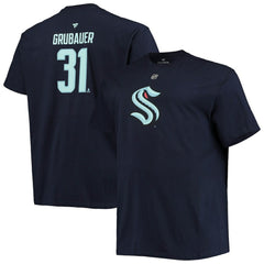 NHL Philipp Grubauer Seattle Kraken Fanatics Big & Tall Name & Number T-Shirt - Deep Sea Blue