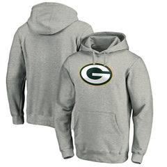 Green Bay Packers Primary Logo Fitted Pullover Hoodie Heather Gray