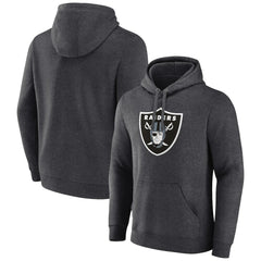 Las Vegas Raiders Primary Logo Fitted Pullover Hoodie Charcoal