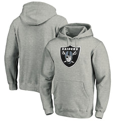 Las Vegas Raiders Primary Logo Fitted Pullover Hoodie Heather Gray
