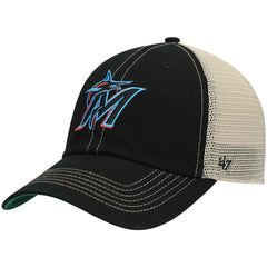 Miami Marlins '47 Trawler Clean Up Trucker Snapback Hat - Black Hats