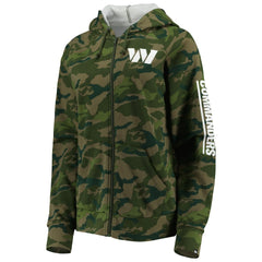Washington Commanders New Era Women's Raglan Full-Zip Hoodie Camo