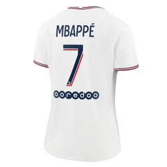 Kylian Mbappé Paris Saint-Germain Jordan Brand Women's 2021/22 Fourth Replica Jersey White