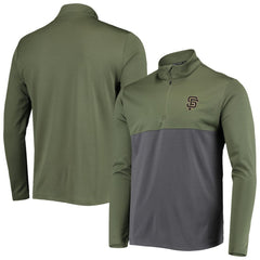 San Francisco Giants Levelwear Delta Pursue Quarter-Zip Jacket - Olive Jackets