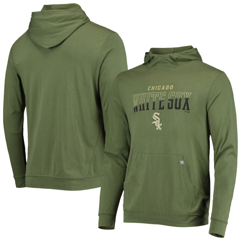 Chicago White Sox Levelwear Delta Thrive Tri-Blend Pullover Hoodie - Olive Hoodies