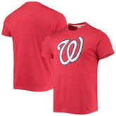 Washington Nationals Homage Hand Drawn Logo Tri-Blend T-Shirt - Red T-shirts