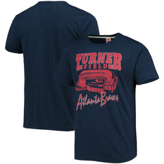 Atlanta Braves Homage Stadium Tri-Blend T-Shirt - Navy T-shirts