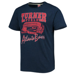 Atlanta Braves Homage Stadium Tri-Blend T-Shirt - Navy T-shirts