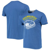 Milwaukee Brewers Homage Milwaukee County Stadium Tri-Blend T-Shirt - Royal T-shirts