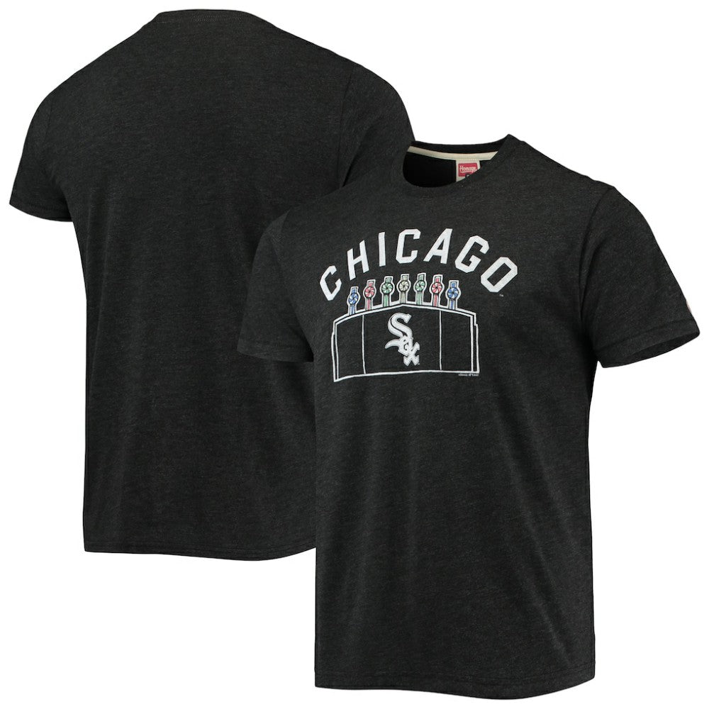 Chicago White Sox Homage Team Hyper Local Tri-Blend T-Shirt - Charcoal T-shirts