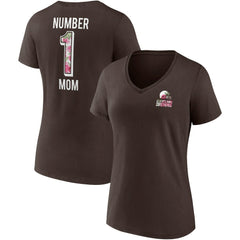 Cleveland Browns Women's Team Mother's Day V-Neck T-Shirt Brown