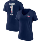 Denver Broncos Women's Team Mother's Day V-Neck T-Shirt Navy