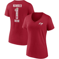 Tampa Bay Buccaneers Women's Team Mother's Day V-Neck T-Shirt Red