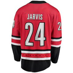 NHL Seth Jarvis Carolina Hurricanes Fanatics Alternate Breakaway Player Jersey - Red