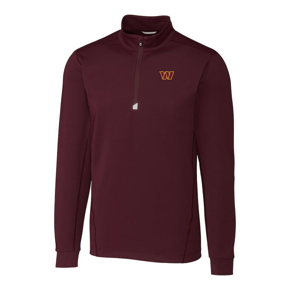 Washington Commanders Cutter & Buck Traverse Stretch Quarter-Zip Pullover Jacket Burgundy