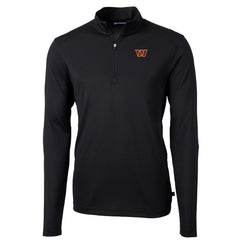 Washington Commanders Cutter & Buck Virtue Eco Pique Half-Zip Pullover Jacket Black