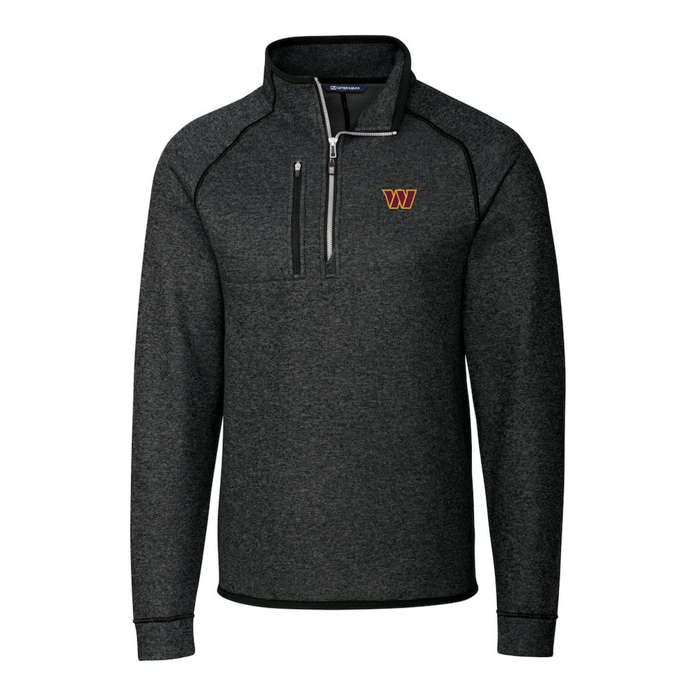 Washington Commanders Cutter & Buck Big & Tall Mainsail Half-Zip Pullover Jacket Heathered Charcoal
